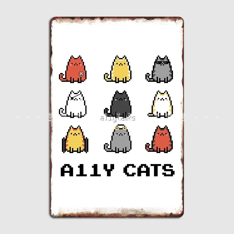 

Accessibility A11y Cats Metal Plaque Poster Decoration Plates Garage Club Cinema Kitchen Tin Sign Posters