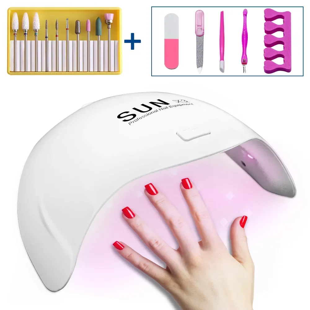 

NEW2023 Nail set 24W UV LED LAMP for Manicure Gel nail polish Set Kit Gel Varnish Nail Drill Manicure Sets Nail Art Tools