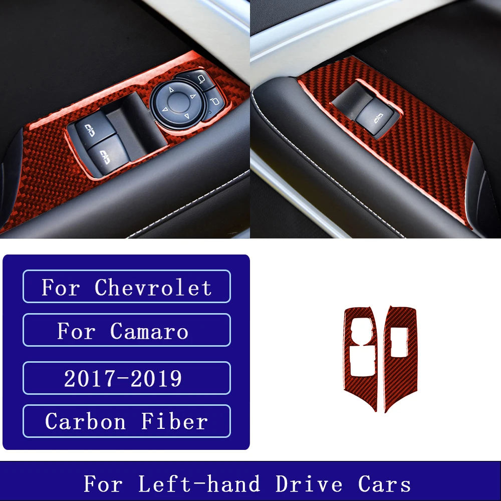 

Для Chevrolet Camaro 2017-2019 красные датчики из углеродного волокна, радиоцентр управления, подъемная панель переключения передач, аксессуары для салона автомобиля, наклейки