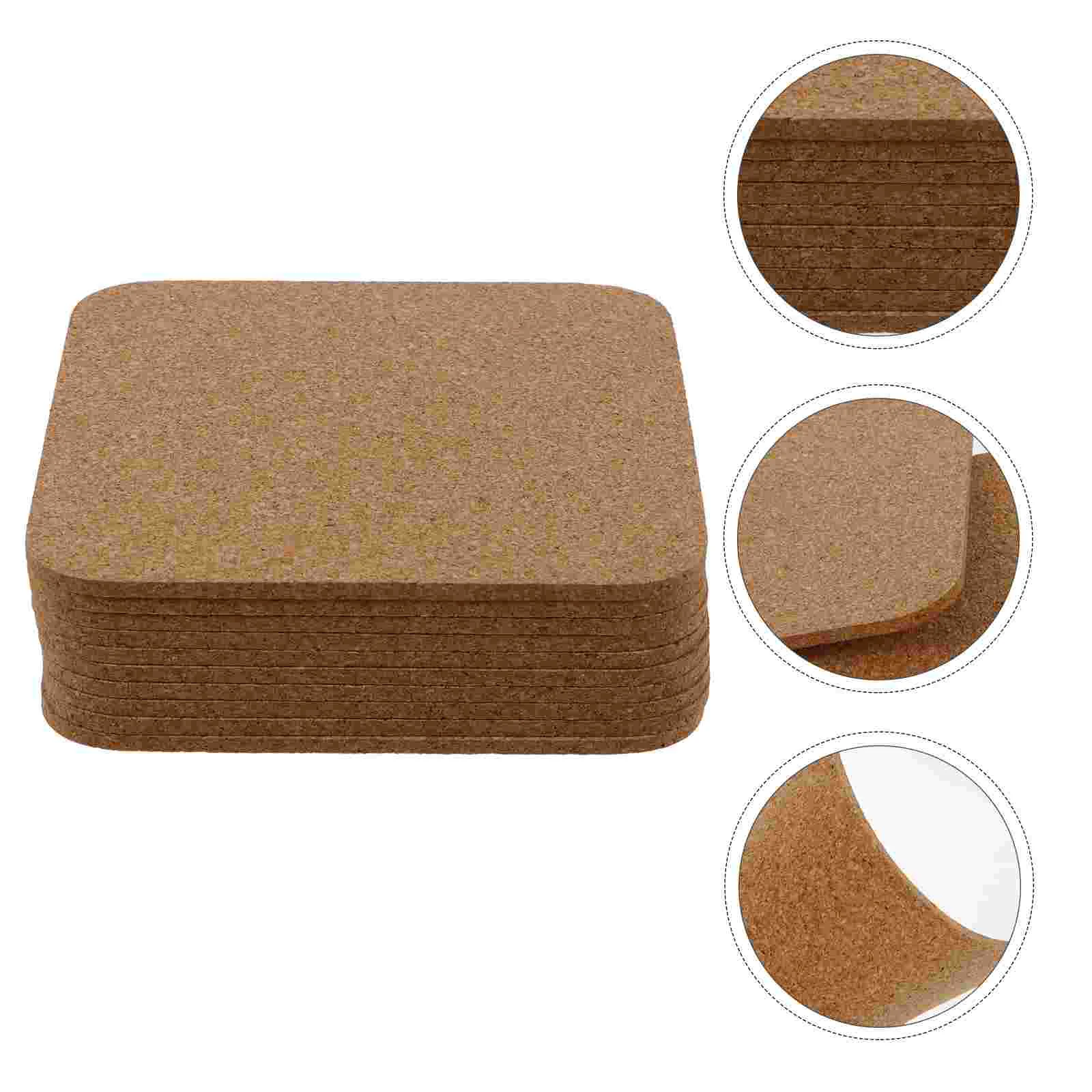 

Cork Coaster Coasters Cup Insulated Blank Natural Thick Sturdy Mat Base Trivetstable Square Waterproof Pad Wooden Drink Decor