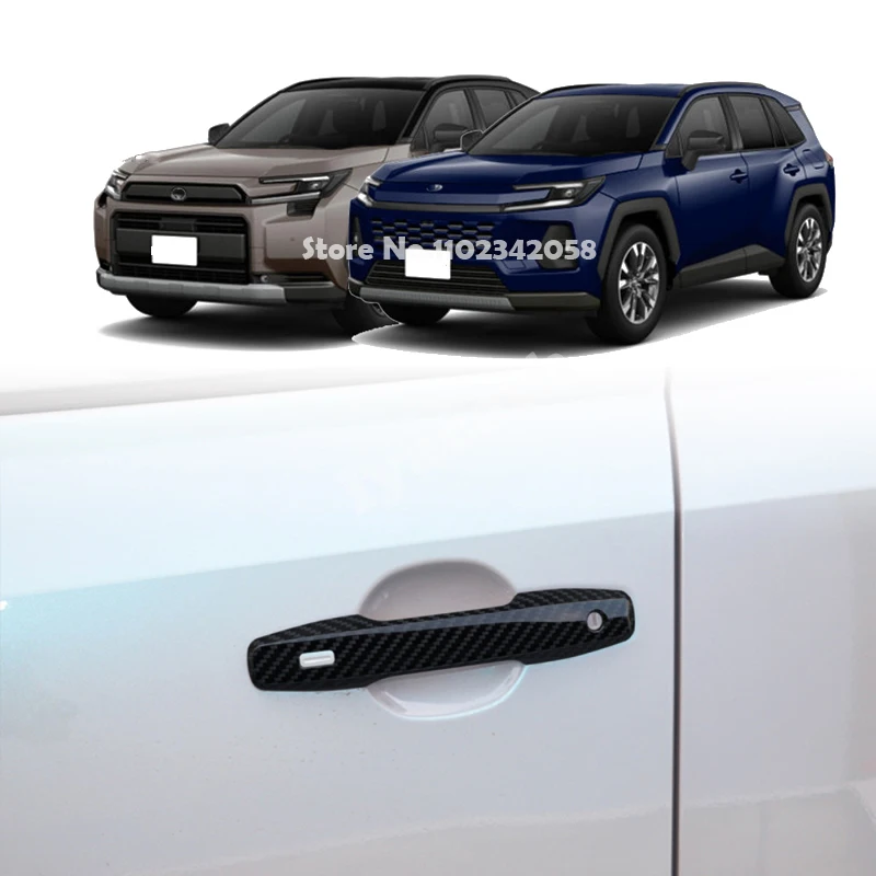 Фото Для Toyota RAV4 2026-2027: Накладки на дверные ручки из АБС-пластика под карбон, черные, для умных дверей, внешние аксессуары №3