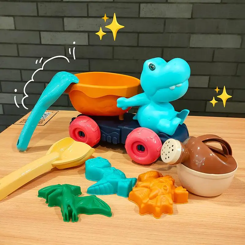 

Summer Seaside Beach Toy Engineering Car Set Baby Beach Game Toy Dinosaur Beach Car Digging Sand Shovel Toy Tool Baby Bath Toys