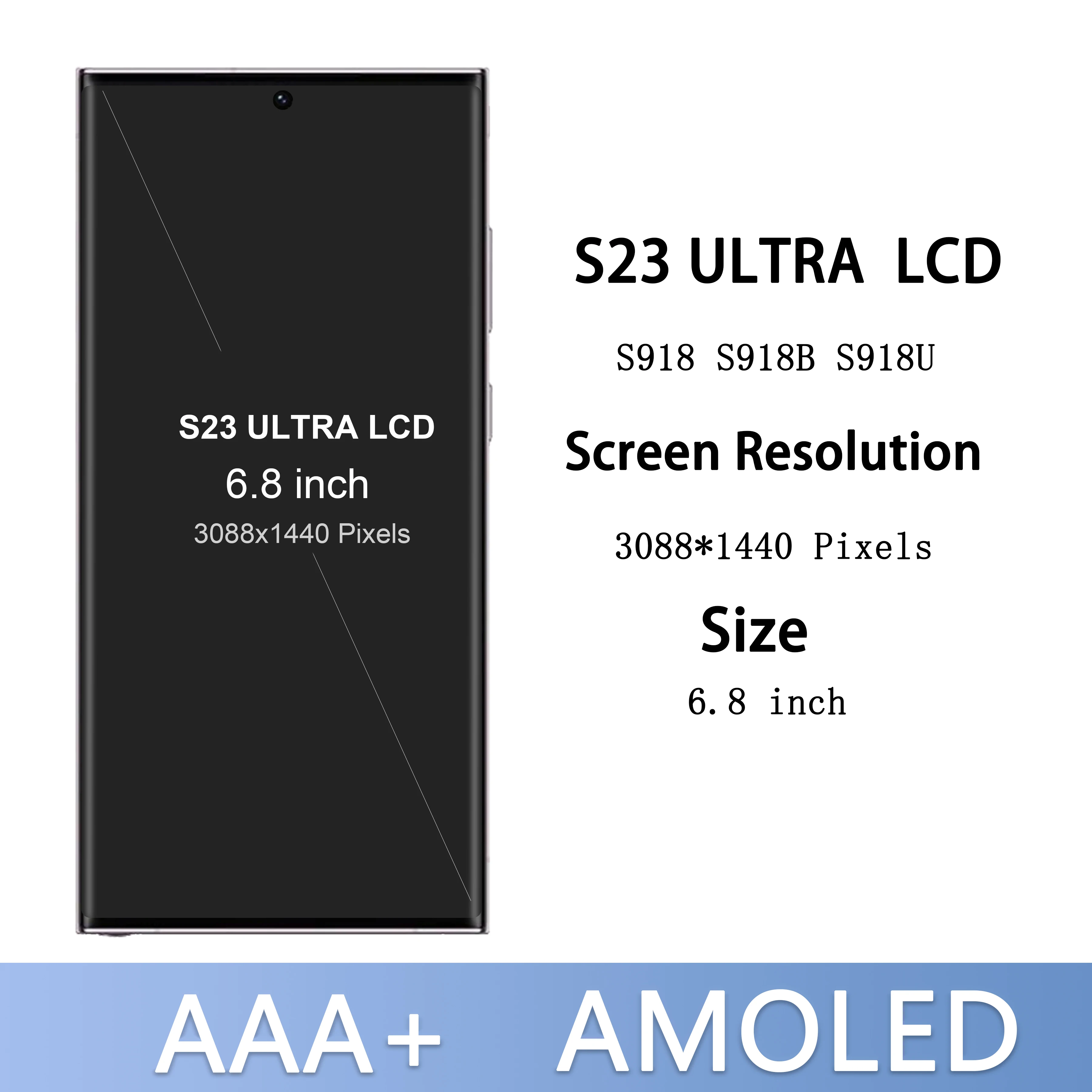 6 8 &quotSuper Amoled для Samsung S23 Ultra ЖК-дисплей с дигитайзером сенсорного экрана в сборе S23U