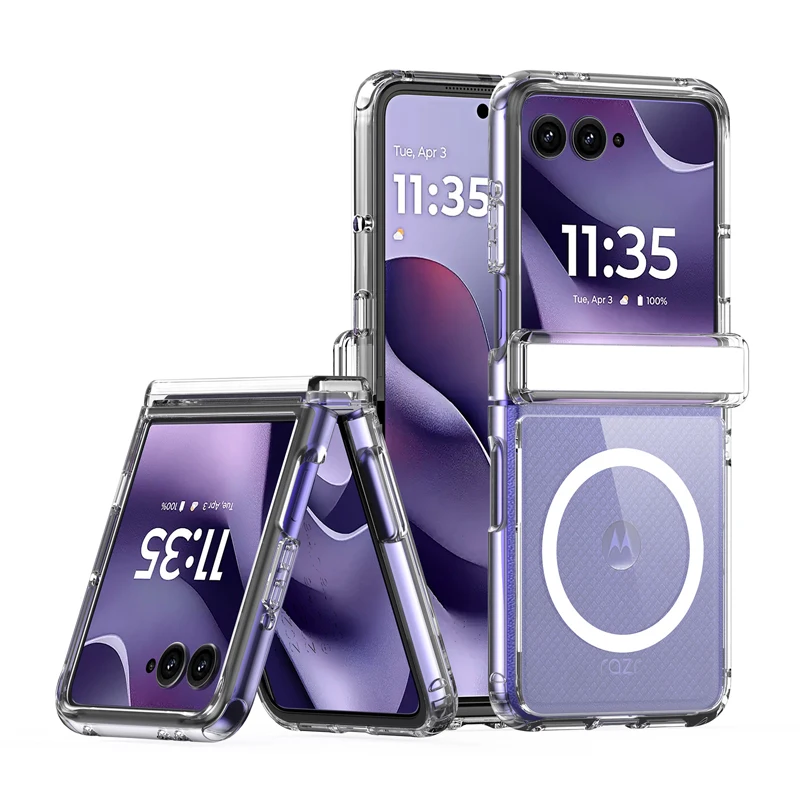 Для Motorola MOTO Razr 50 60 70 Razr 2026: Магнитный чехол DUX DUCIS из жесткого поликарбоната + прозрачный чехол-накладка из ТПУ Bayer (art.: 3920dbe8f7488) - 3920dbe8f7488