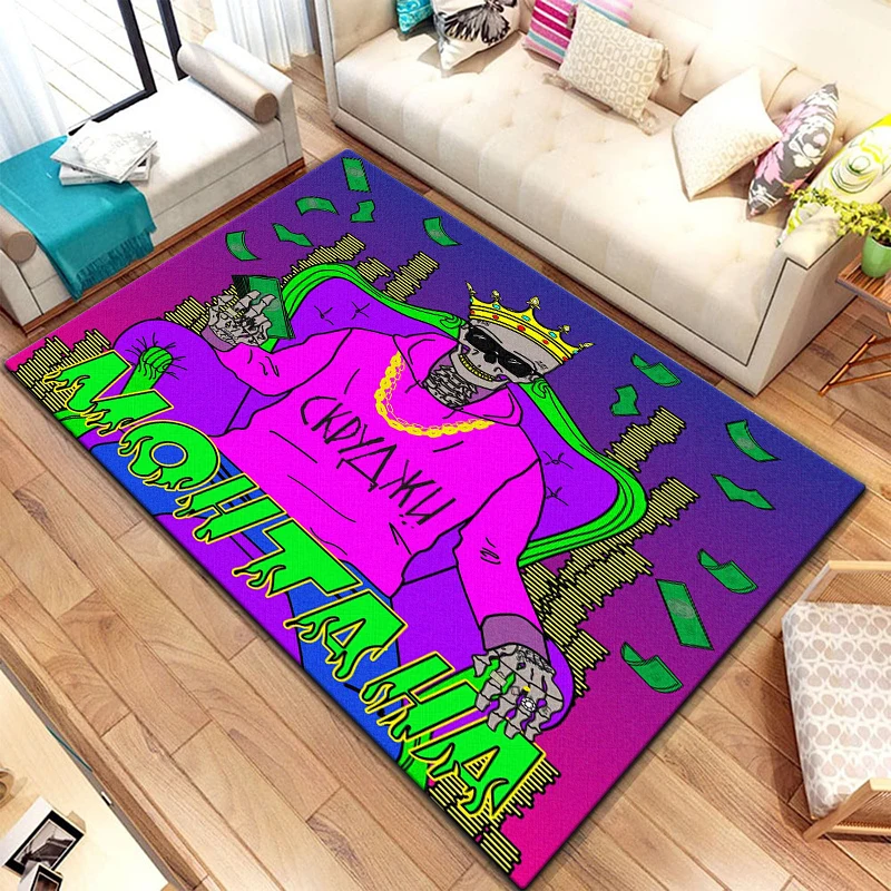 

Hip Hop Skull printed carpet floor mat Rugs for bedroom Carpets for living room Area rug Personalized carpet Customizable