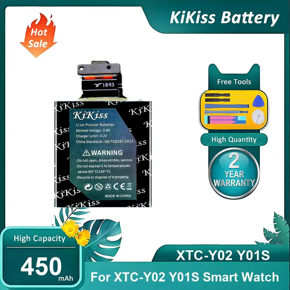 Фото Аккумулятор KiKiss для часов imoo okii XTC-Y02 XTC-Y01S, XTC-Y02 Y01S, 450 мАч №1