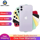 Оригинальный разблокированный телефон Apple iPhone 11, 4G LTE, дисплей 6,1 дюйма Retina, двойная камера 64128256 ГБ, сотовый телефон A13, IOS смартфон