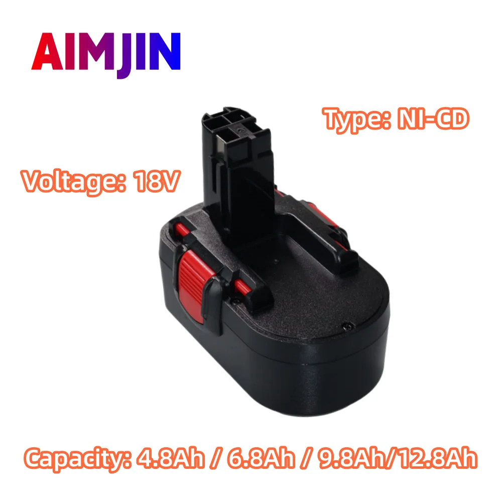 

18V 4.8Ah/6.8Ah/9.8Ah/12.8Ah NiCD Rechargeable Tools Battery For Bosch BAT160 BAT189 BAT025 1662B 1644K PSB 18VE 3860K 22618 523