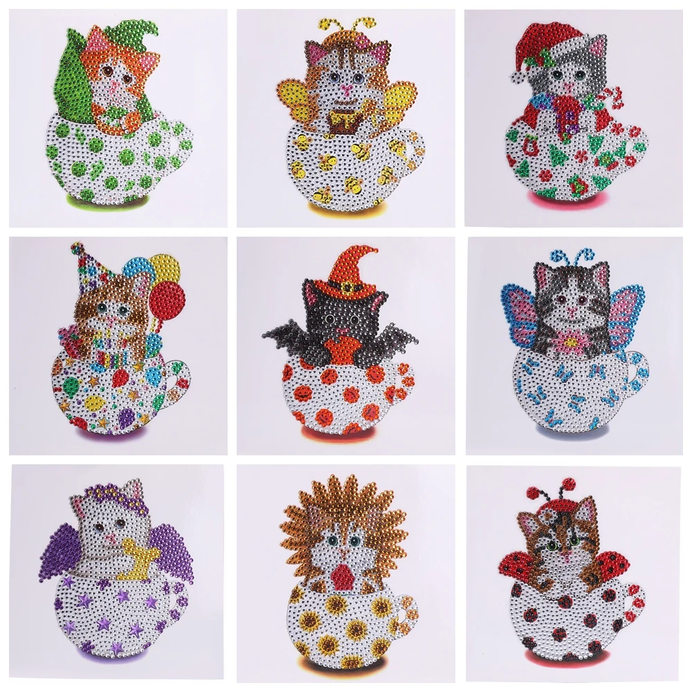 

Алмазная живопись, поздравительные открытки «сделай сам», День Святого Валентина, открытки, мозаика, ручная работа, кот, поздравительная от...