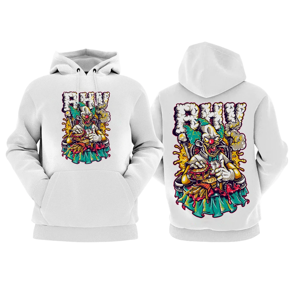 

2023 Hip Hop Men Streetwear Harajuku Pullover Oversize Funny Clown Print Pocket Hoodie Loose Breathable Male Hooded Sweatshirt