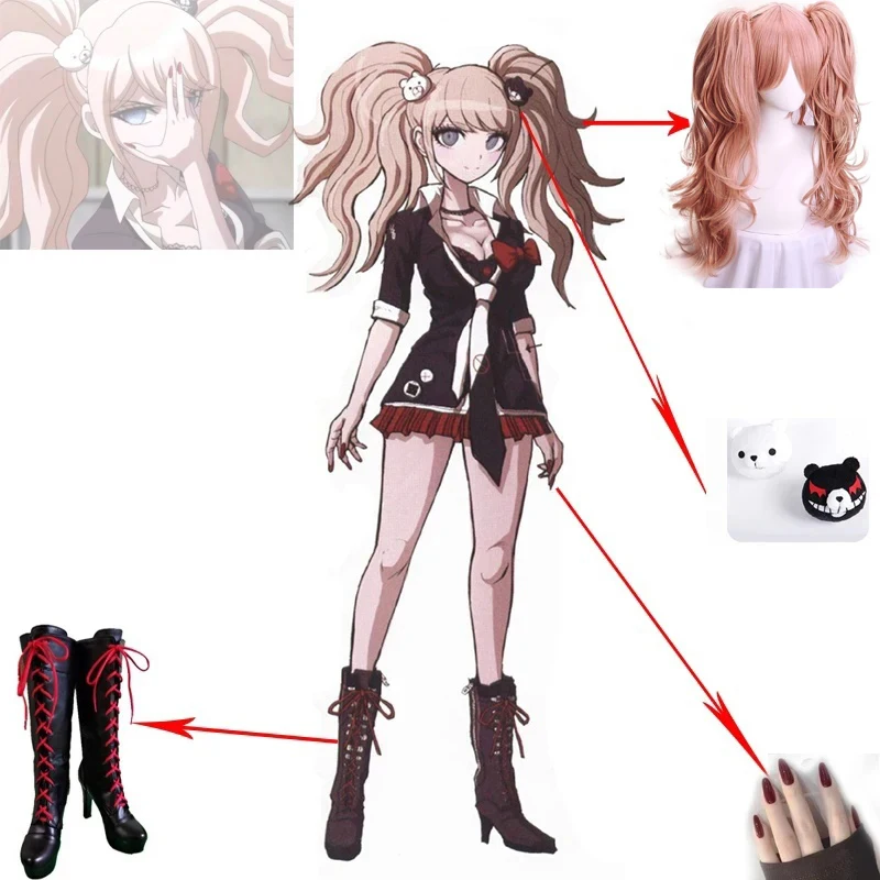 Фото Danganronpa Косплей Аниме Junko Enoshima Emboitement Inushio Kimuchi Dangan Ronpa Trigger Happy Havoc Косплей Костюм №3