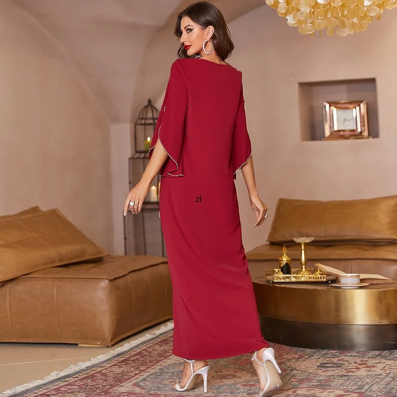 Ramadan Eid Mubarak Kaftan Robe De Soiree Femme Abaya Dubai Pakistan Turkey Islam Muslim Arabic Evening African Dress for Women