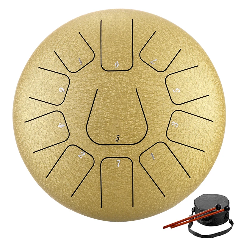 Hluru Glucophone Steel Tongue Drum 8 дюймов 11 Notes Key F Ethereal для начинающих Tone Percussion Tang
