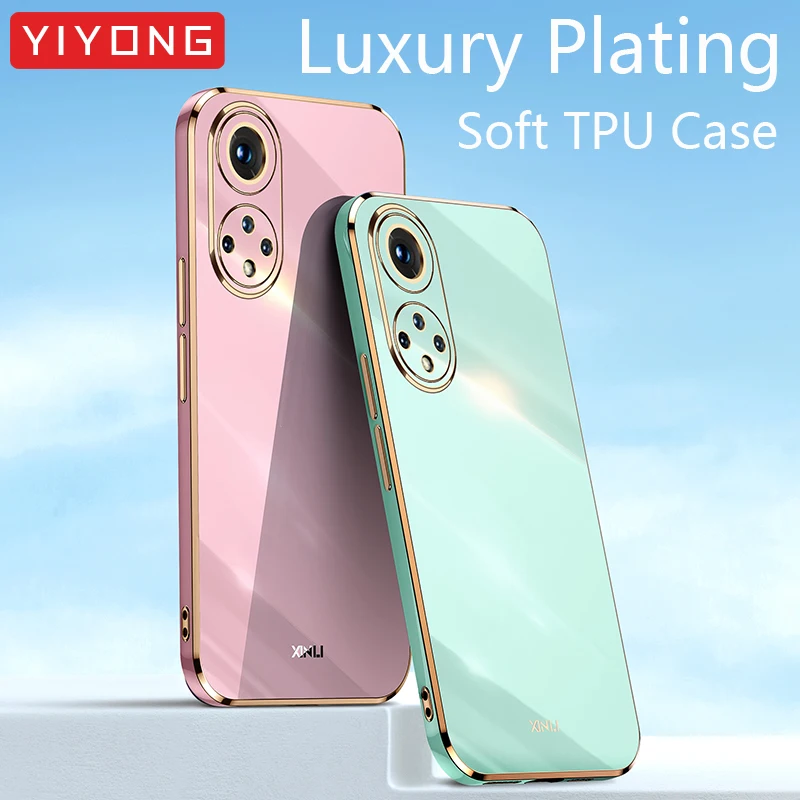 

Honor50 Case YIYONG Plating Silicone TPU Ring Holder Cover For Huawei Honor 50 Lite 10 20 20S 30 Pro Plus Honor20 Honor30 Cases