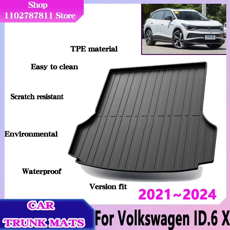Для Volkswagen ID.6 X VW ID.6X аксессуары 2023 2024 2022 2021 коврик для багажника автомобиля мягкий