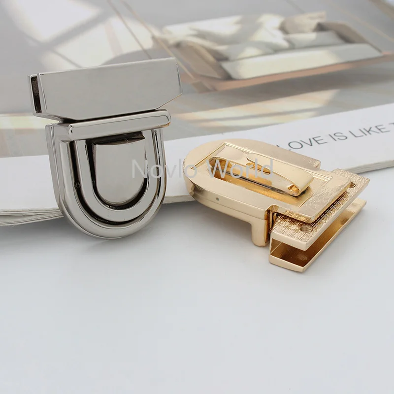 5-20 pieces 3 colors 42x34mm Shiny Color Tongue shaped New Push Lock for DIY Handbag Briefcase Purses Accessories