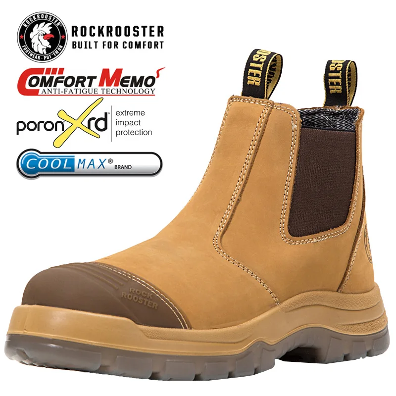 

ROCKROOSTER Anti-smashing anti-stab steel toe cap anti-static work safety shoes leather leather boots Martin boots men plus size