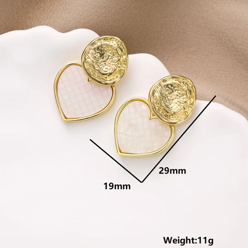 2024 модные серьги-капли в форме ракушек и сердец для женщин корейские винтажные