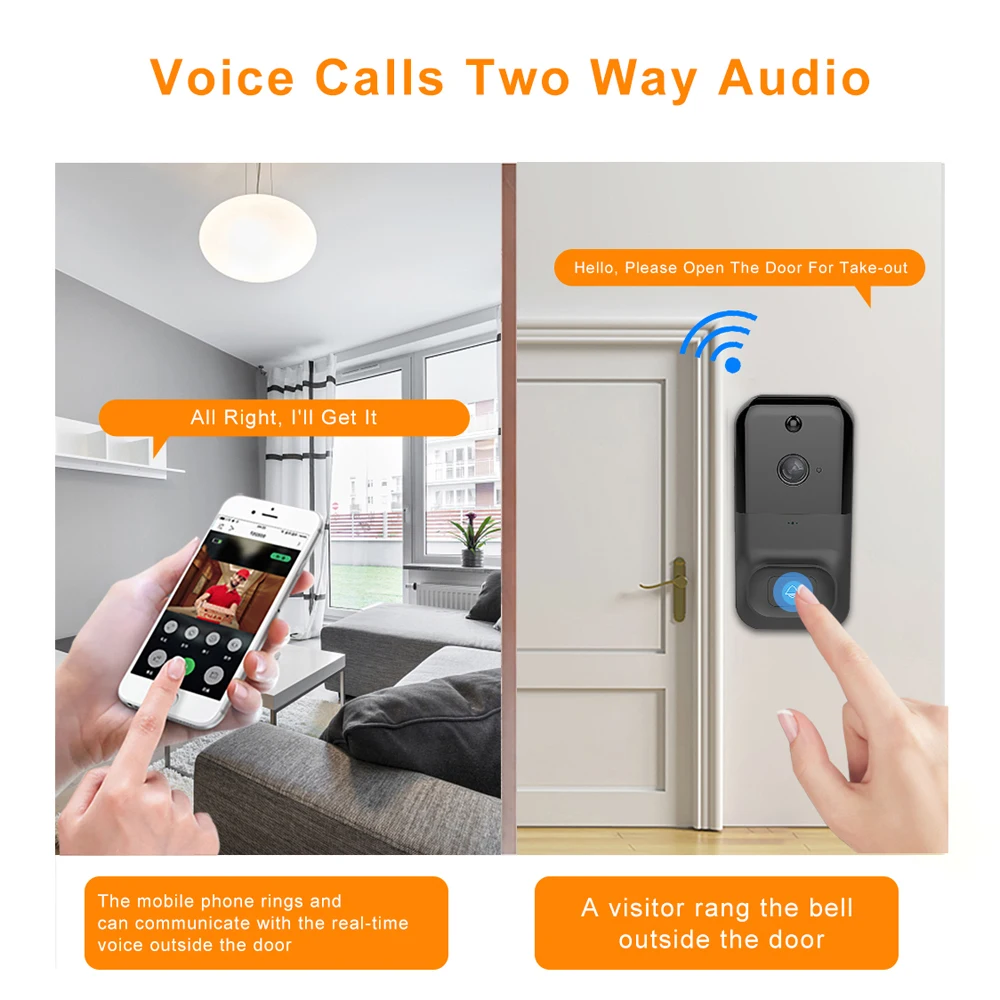 WIFI Smart 1080P Video Doorbell for Tuya Smart Home Video Intercom with HD Two-Way Audio Camera Outdoor Door Bell Home Security enlarge