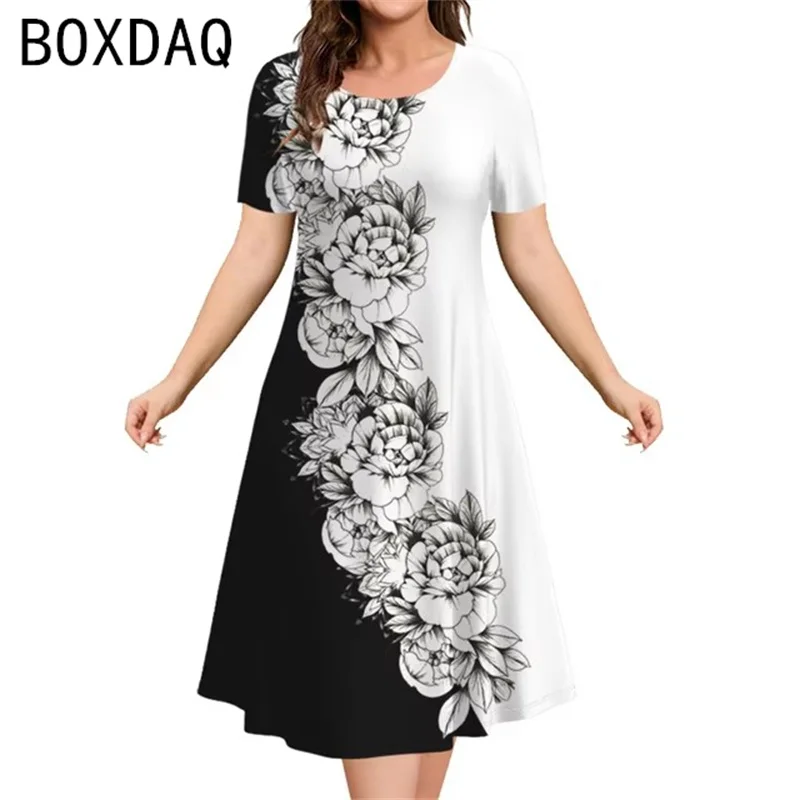 Женское винтажное платье трапециевидной формы с 3D цветочным узором