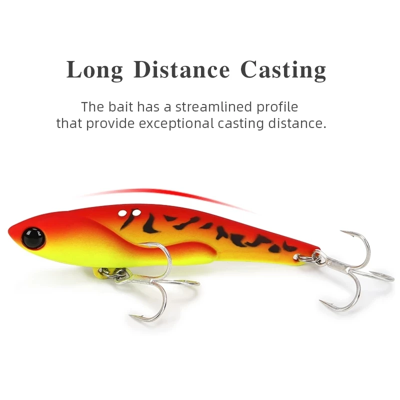 TSURINOYA Metal VIB Fishing Lure DW38 18g/ 23g Saltwater Lure With Treble Hook Artificial Bait Black Bass Bait