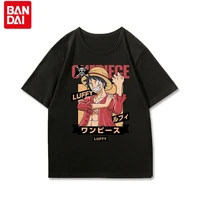 bandai summer 2022 new anime one piece luffy zorro cartoon loose and comfortable cotton cute childrens t shirt