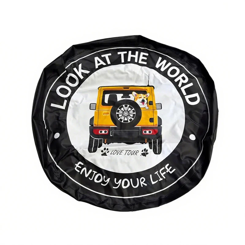 

Чехол на запасное колесо Jimny 15 дюймов для Suzuki Jimny JB64 JB74 JC74 5-дверный 3-дверный чехол на запасное колесо из искусственной кожи 2019 2020 2021 2023 2024 2025