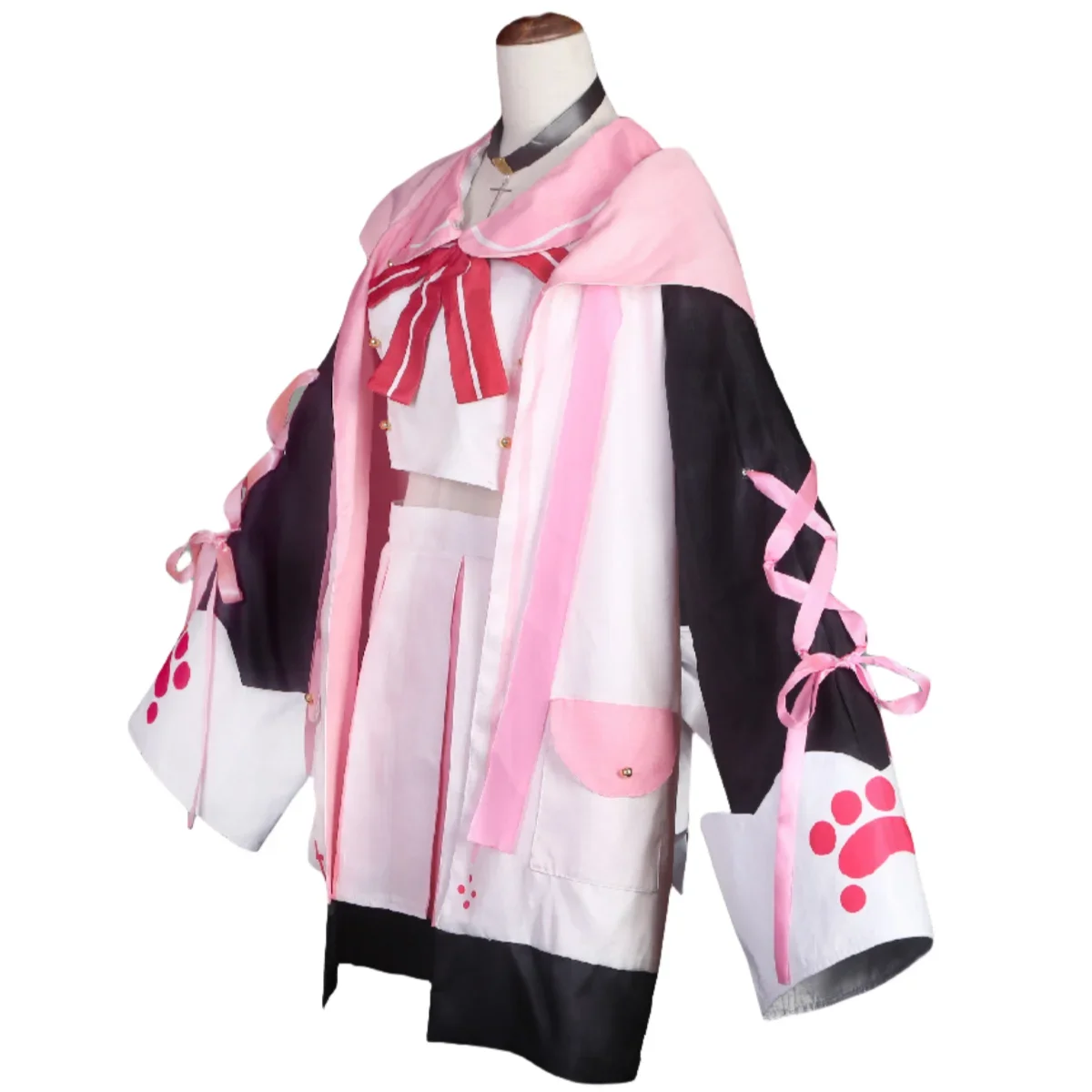 Костюм для косплея Сасаки из аниме Виртуальный идол розовое пальто с капюшоном и