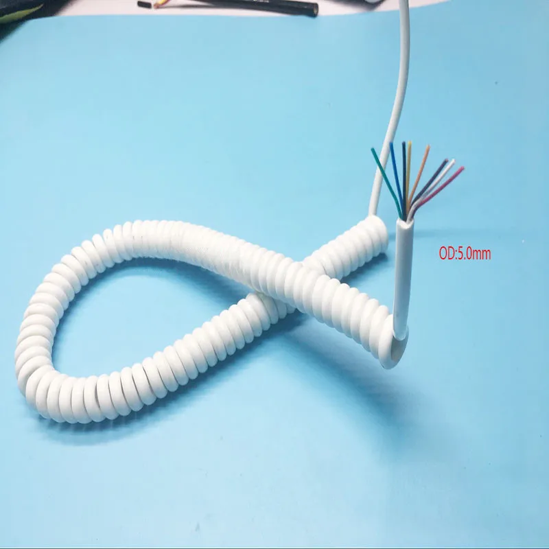 

Белый пружинный кабель, провод, 8 ядер, 26 awg/0,15 ММ, эластичный 1 2 3 4 5 6 7 8 9 10 12 13 14 15 метров, спиральный Телескопический провод