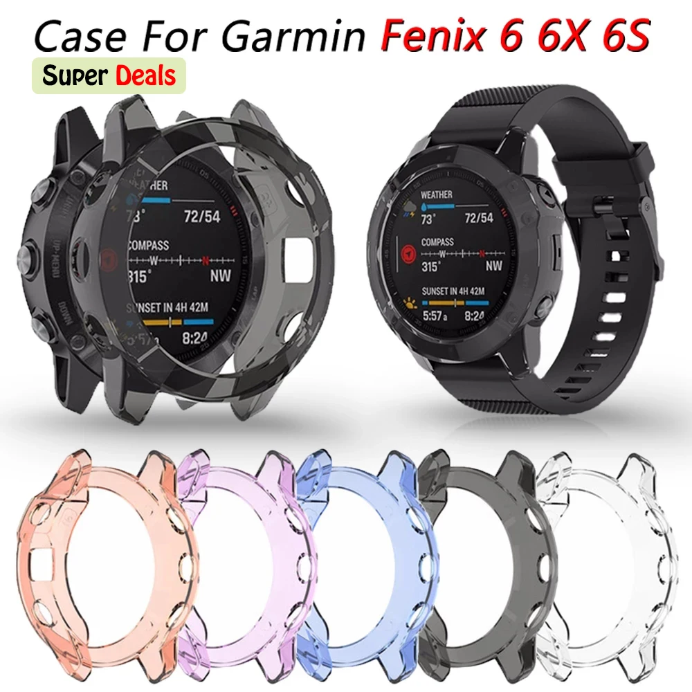 

Bezel Ring For Garmin Fenix 6S 6 Pro 6X sapphire Smart Bracelet Ring Case Protection Cover Metal Anti Scratch TPU Case Protect