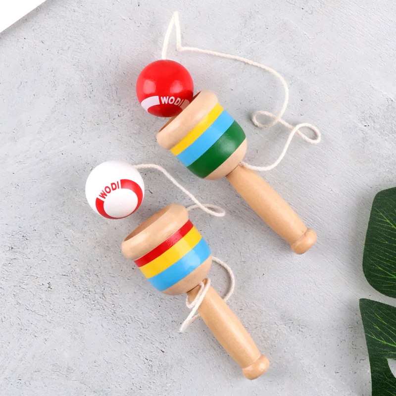 

Montessori Toy Wooden Skill Sword Cup Develop Intelligence Smooth Toys Educational Traditional Games Toys Throw and Catch Ball