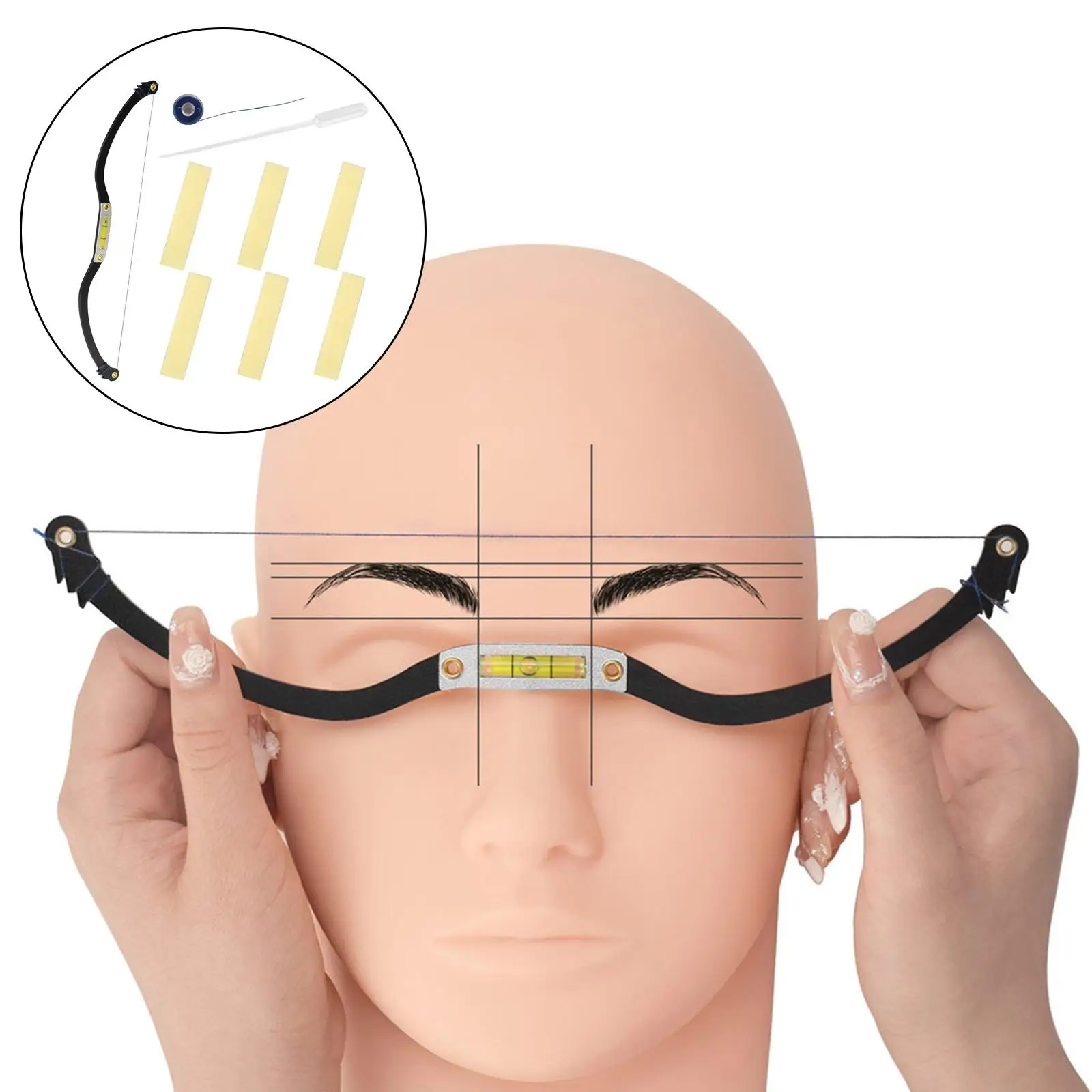 

Профессиональный набор для формирования бровей с зеркальной многоразовой линейкой для бровей инструмент для позиционирования бровей марк...
