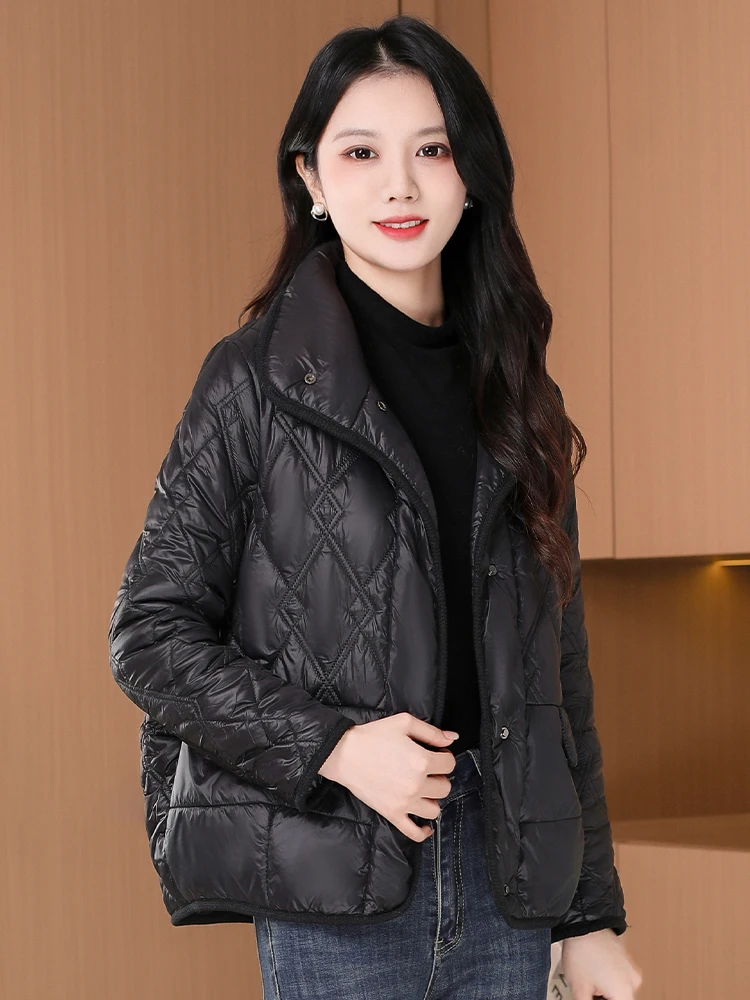 Jiujiang Short Lightweight down Jacket Cotton-padded Clothes Women Autumn and Winter 2024 New Popular Small High-Grade Mom Co...