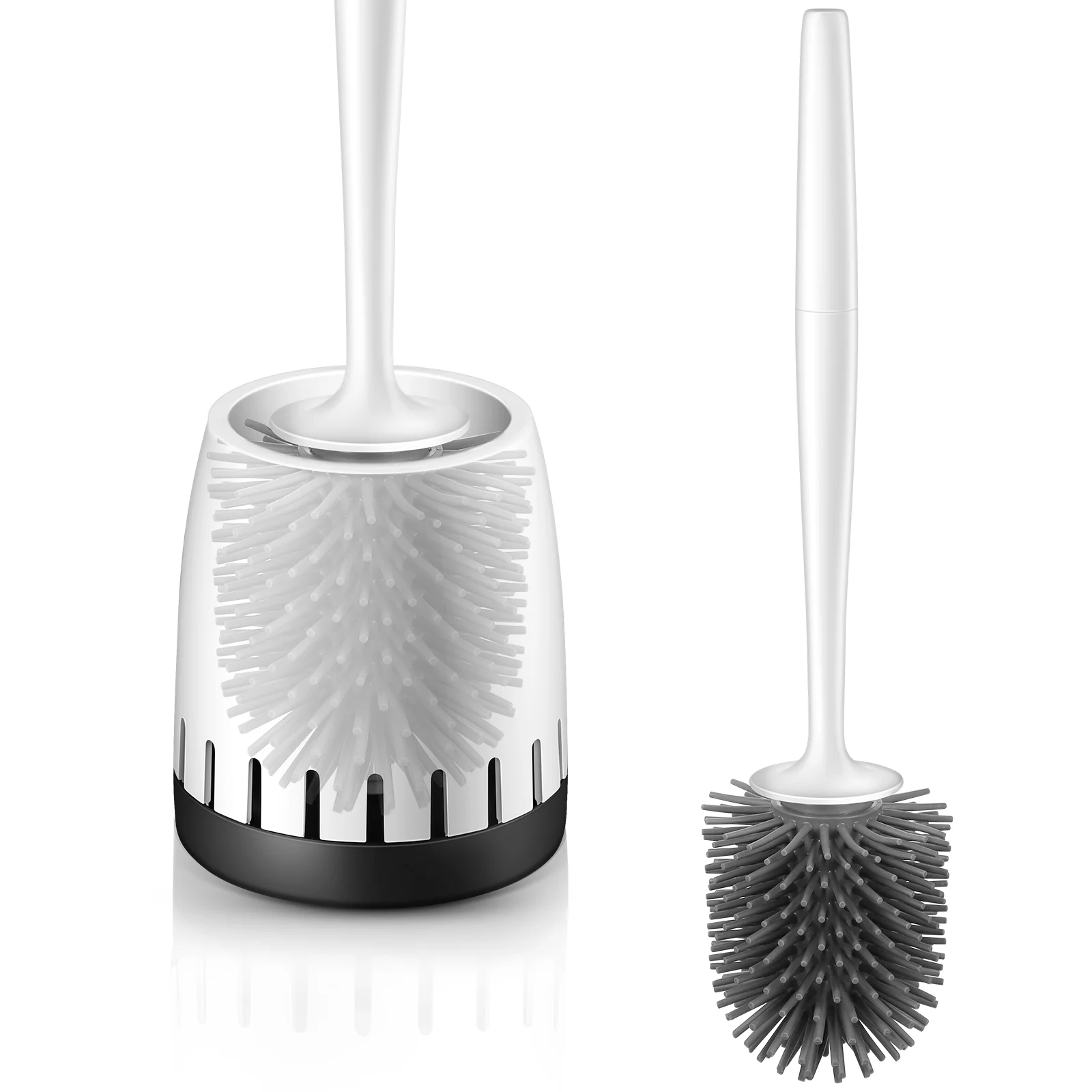 

Toilet Brush with Holder Breathable Toilet Brush and Holder Long Handle Toilet Bristles Cleaner with Caddy