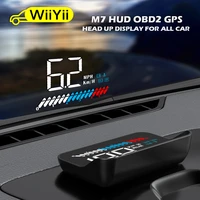 wiiyii m7 auto obd2 gps head up display windshield car hud speedometer projector digital accessories for all car