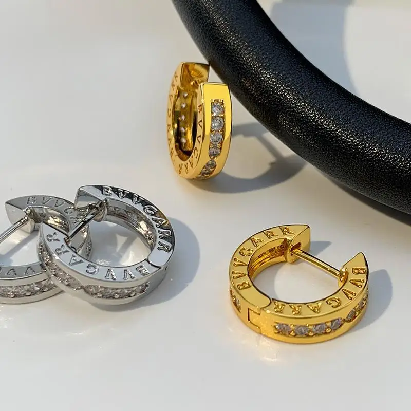 

BV Gold Letter Circle Earrings Luxury Trendy Earrings Gold Plated Smooth Jewelry Gift Femme Cold Fashion