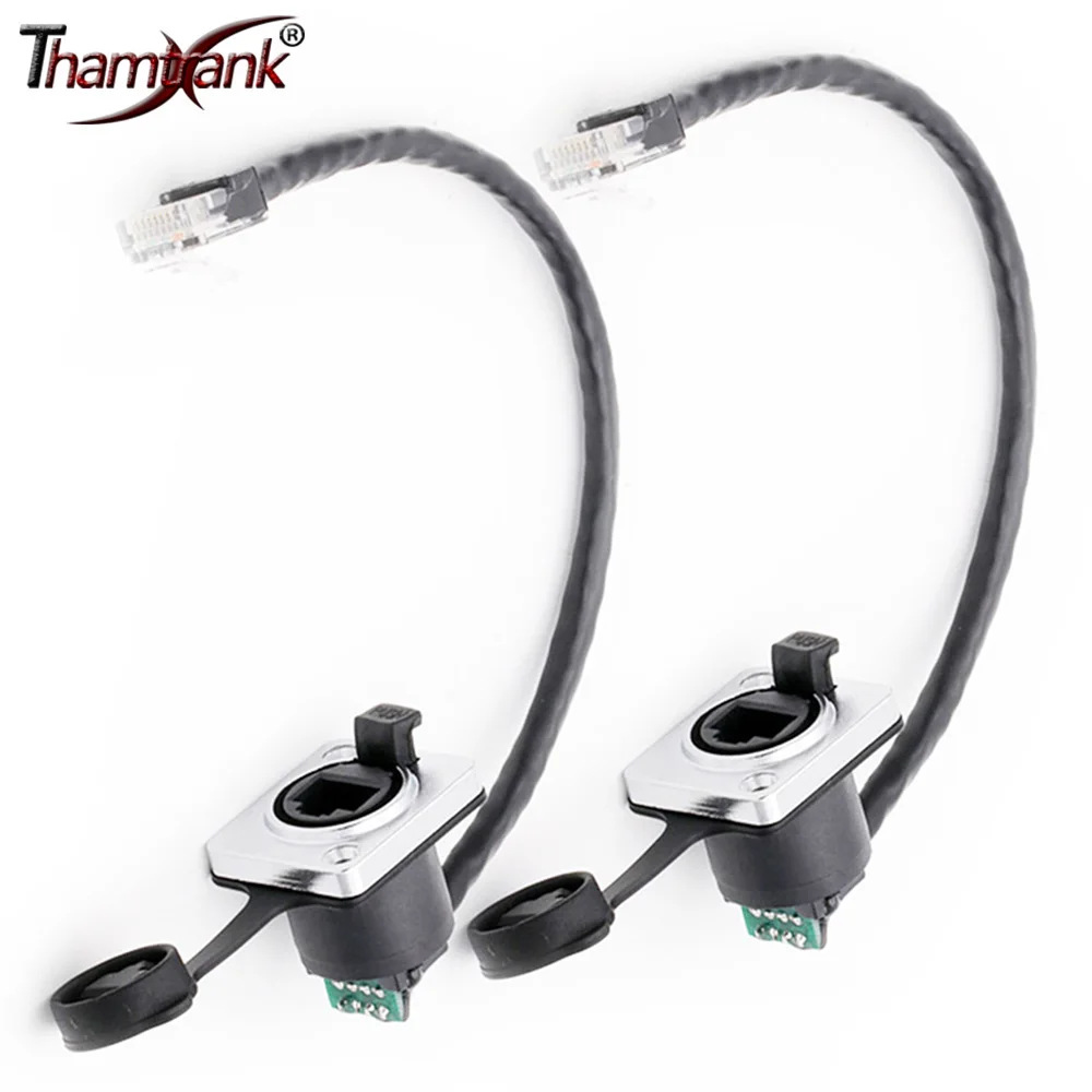 Macho para Fêmea 15cm Conector de Cabo Rj45 8p8c tipo de Montagem de Painel à Prova Drjágua Liga de Zinco Pa6 Conector Plástico Peças Rj45