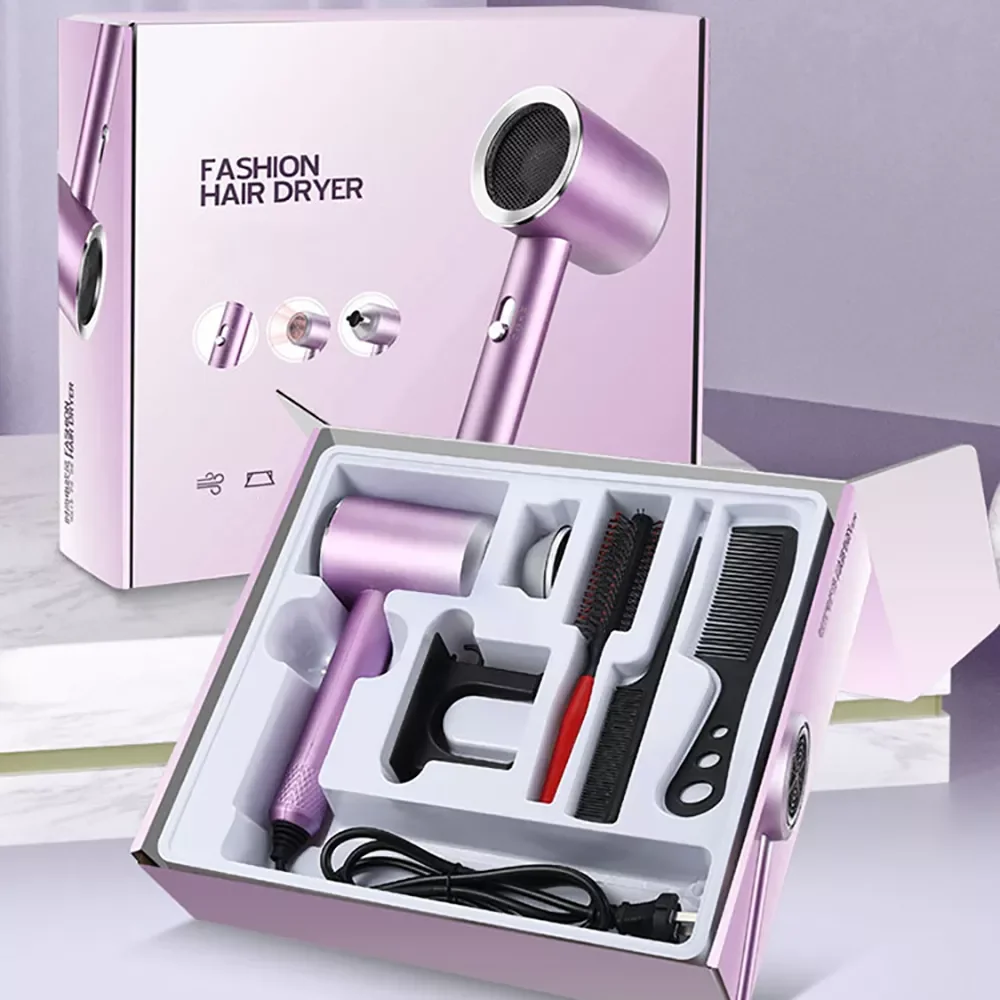 

Exquisite Suit Hair Dryer Blu-ray Negative Ion Blow Fast Drying with 2 Heat Setting 360 Degree Air Collecting Nozzle