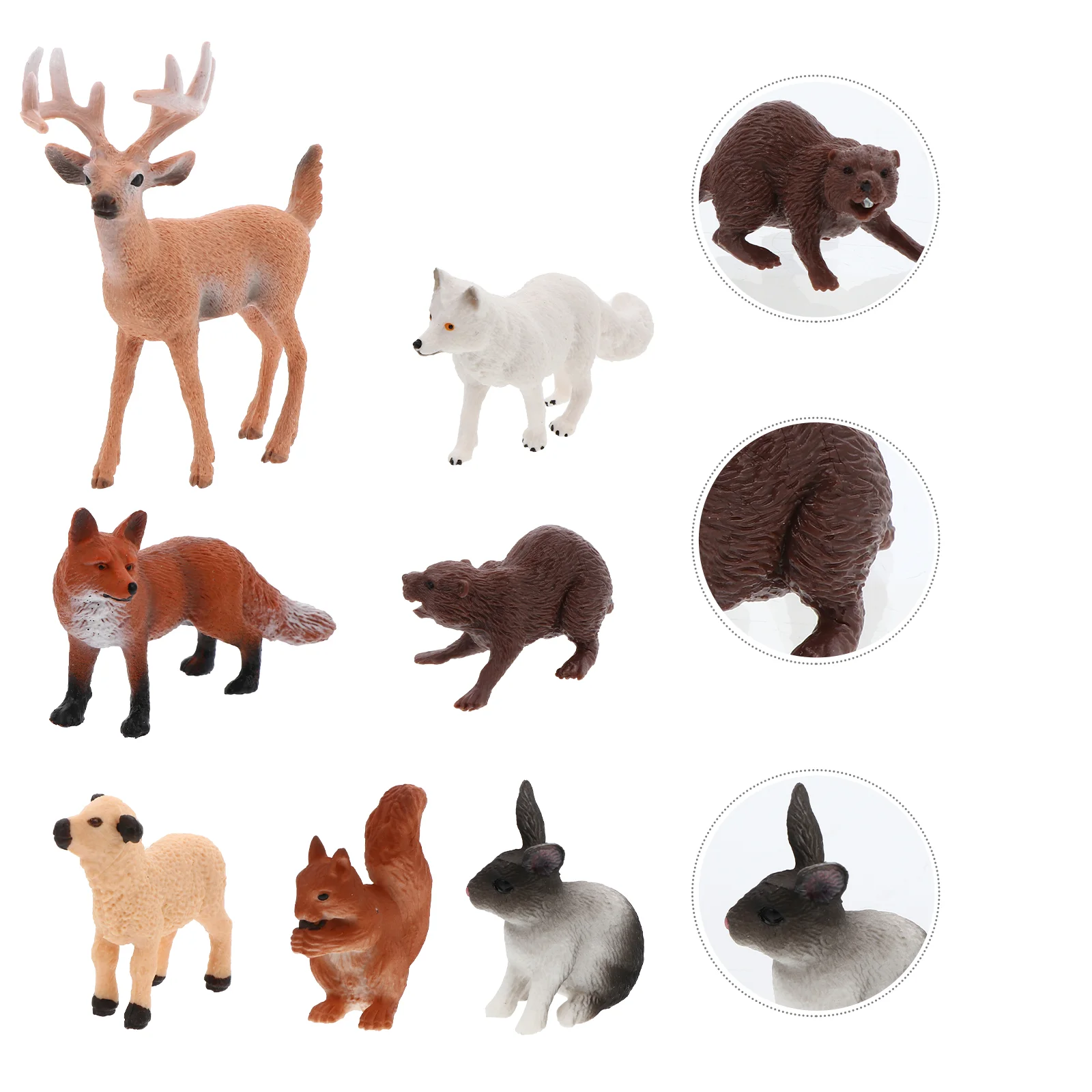 

7 pcs Wild Animal Models Lovely Early Educational Plaything Animal Wildlife Model
