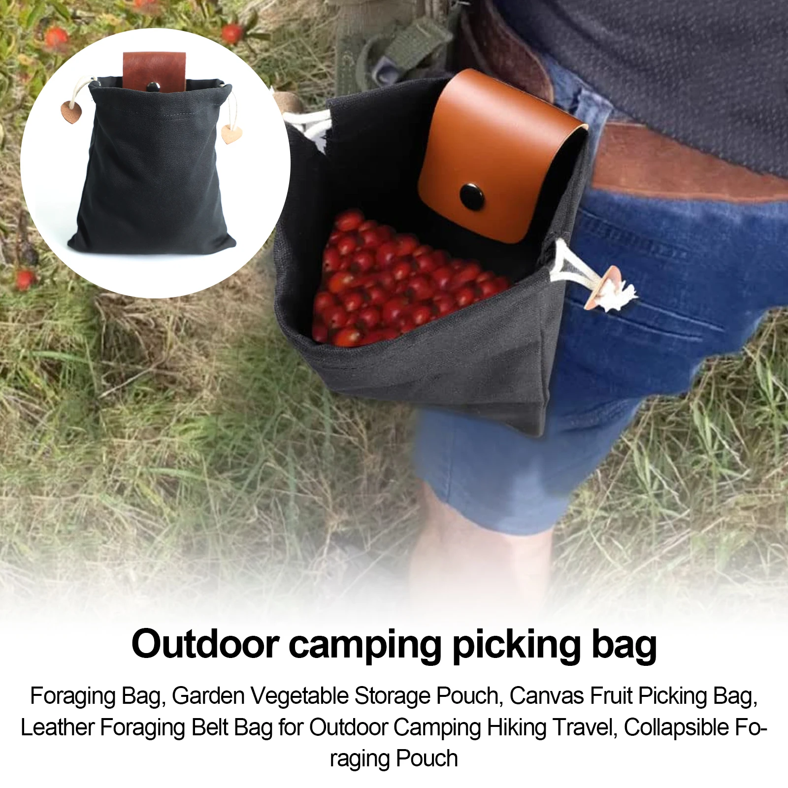 

Складная уличная садовая Холщовая Сумка для выгула, Кожаная и Холщовая Сумка для выгула, сумка для фруктов, кожаная Вощеная Холщовая Сумка д...