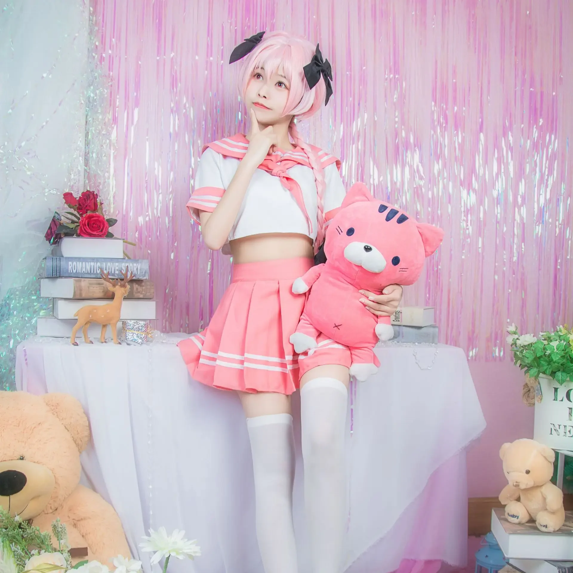 Фото FGO Fate Grand Order Astolfo Agartha костюм моряка школьная форма одежда для студентов топы юбки аниме игры костюмы для косплея парики №4