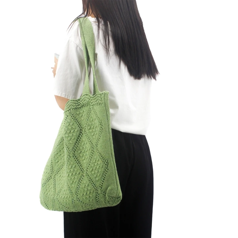 Модные сетчатые вязаные крючком сумки на ремне повседневная сумка-бродяга