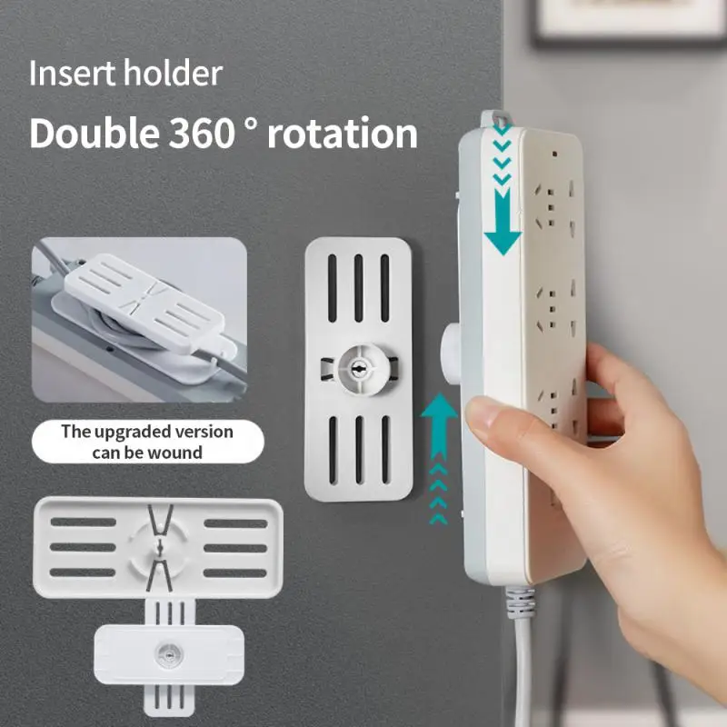

Removable Plug Cable Power Strip Hold Wall Traceless Desktop Socket Fixer Organizer Holder Strip Holder Fixator Self-adhesive