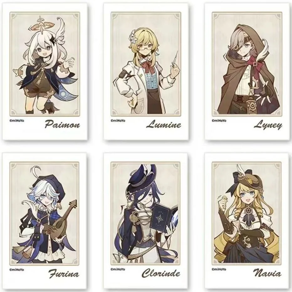 

Коллекция карт персонажей Lumine Clorinde Paimon Navia Lyney Focalors Furina de Fontaine