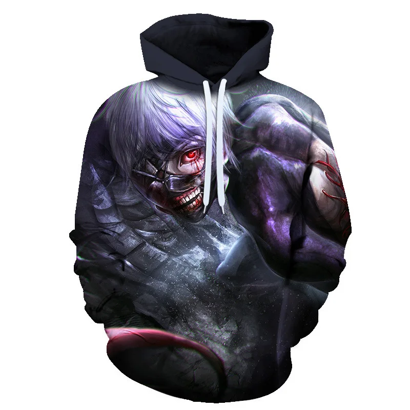 

Hot Anime 3D Tokyo Ghoul Graphic Hoodies Fashion Clothing Men Women Spring Autumn Comfortable Hooded Sweatshirts Y2K Tops Coat