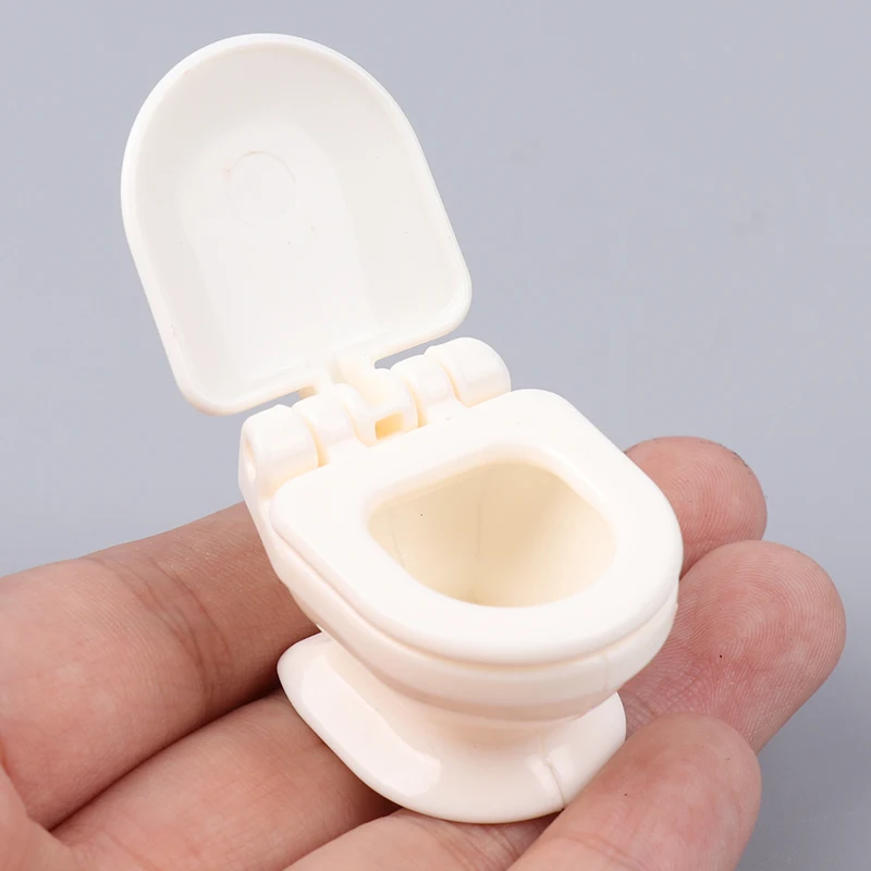 

1Pc 1/12 Dollhouse Vintage Furniture Bathroom Model White Toilet Doll House Miniature Baby Pretend Toys Dolls Accessories