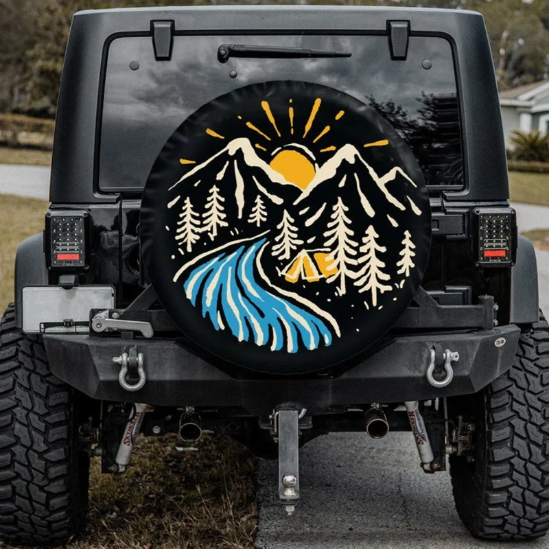 

Camping Spare Tire Cover - Car Accessories, Custom Spare Tire Covers Your Own Personalized Design, Tire Protectors