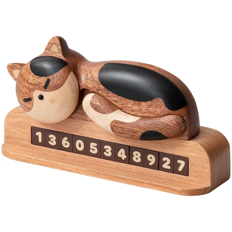 Миниатюрные украшения в виде кота временное оформление цельная древесина