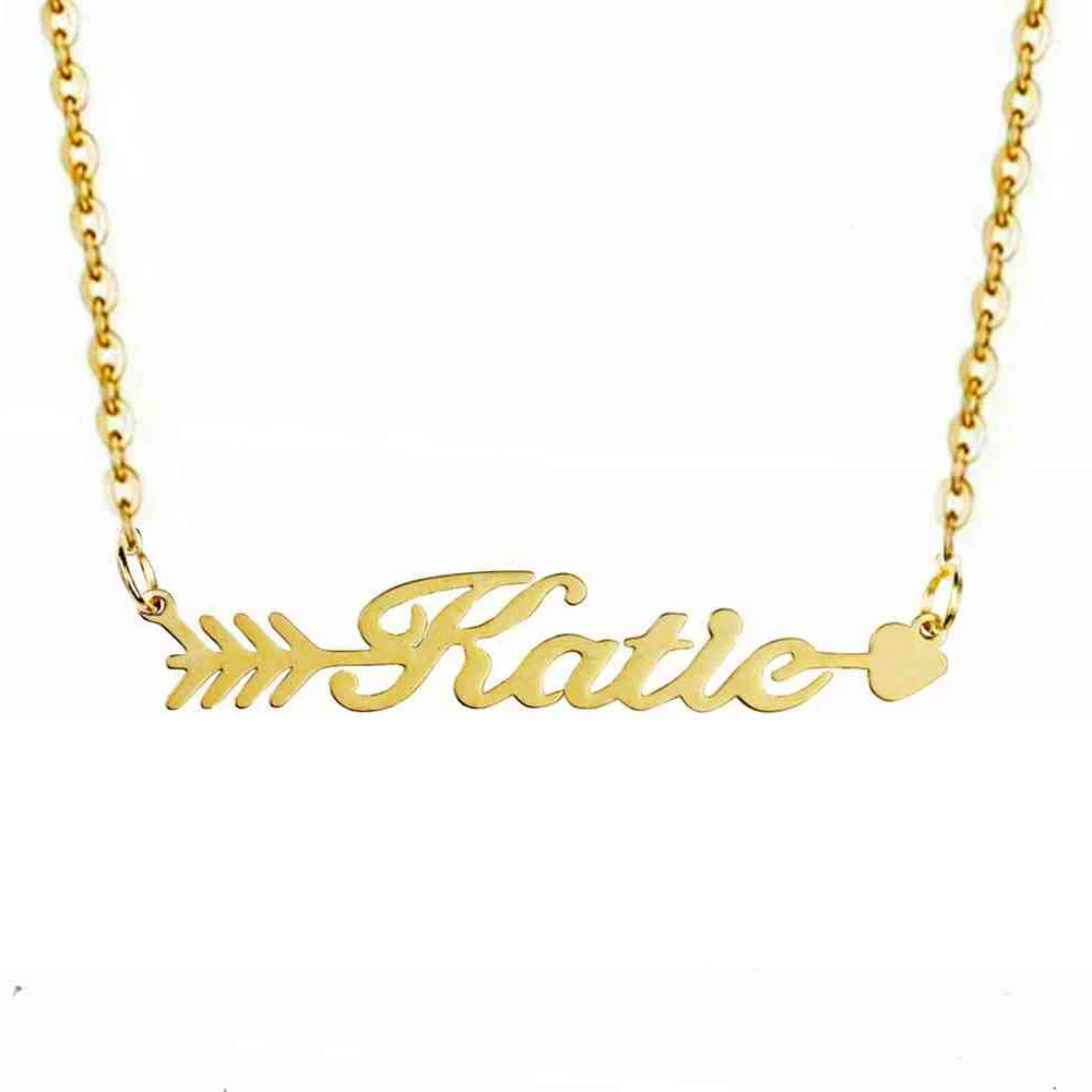 Персонализированное ожерелье из нержавеющей стали с надписью стрелы амупида на