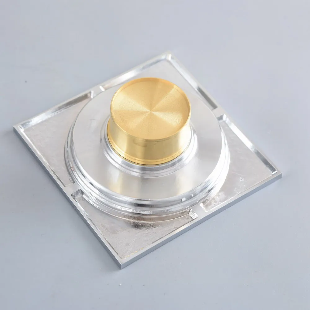 Полированная хромированная латунь квадратный слив для ванной комнаты решетка